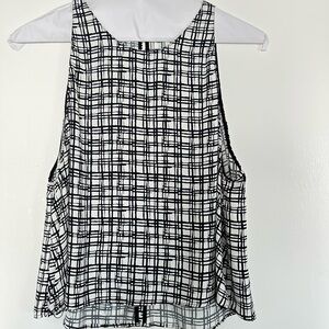 Zara Black and White Checkered Tank Top